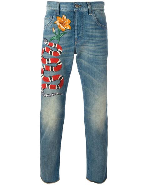 gucci jeans con serpente|saks gucci jeans.